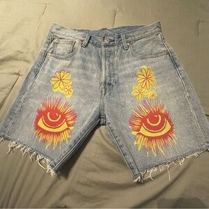 Mens Size 30 Levis Premium 501 ‘93 Graphic Print 7" Jean Shorts